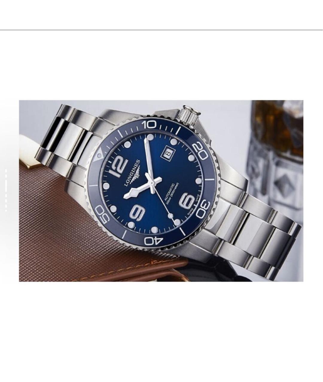 LONGINES Серые стальные часы, фото 6