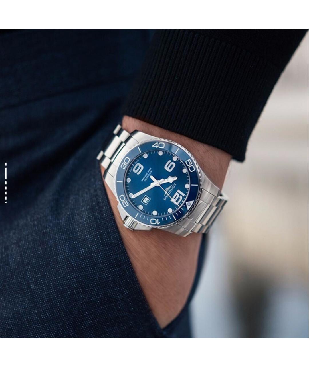 LONGINES Серые стальные часы, фото 5