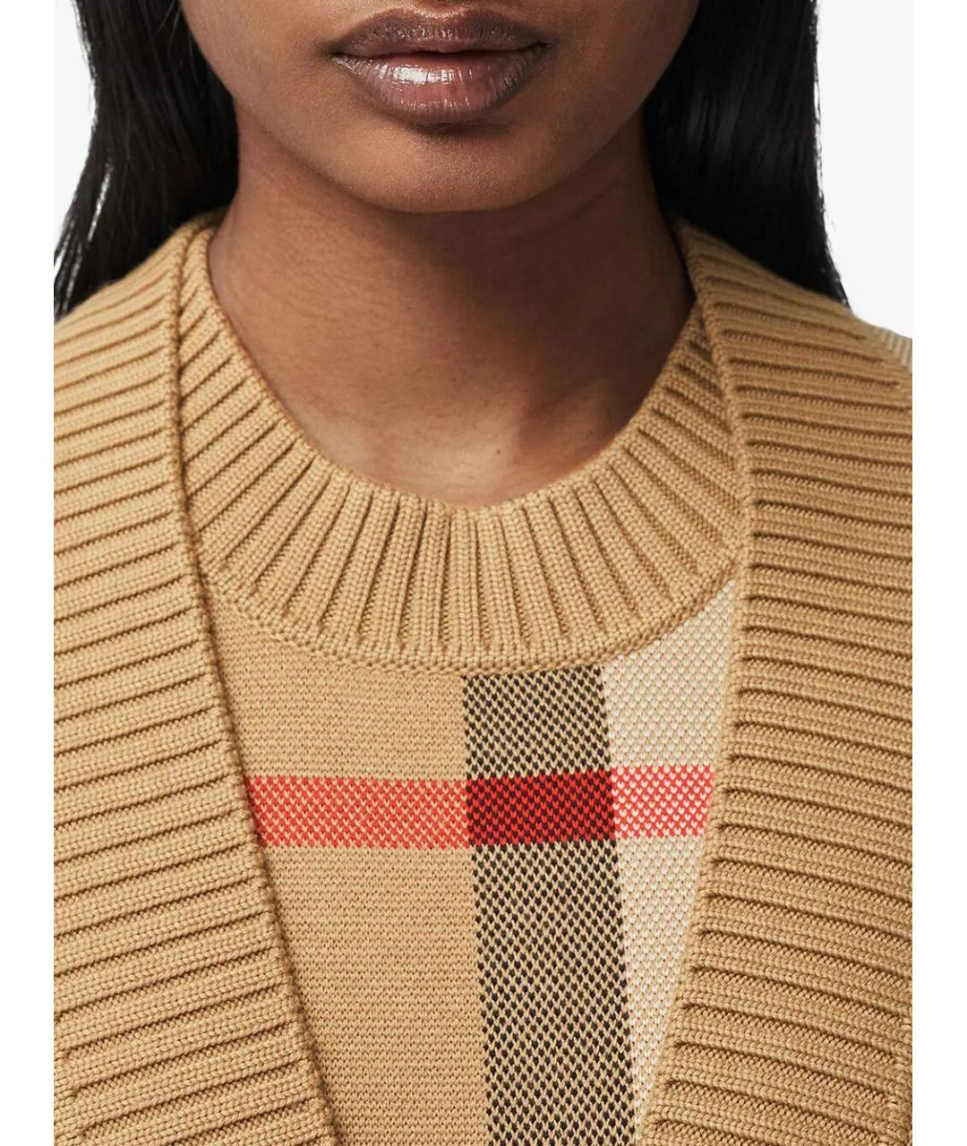 BURBERRY Коричневый полиэстеровый кардиган, фото 5