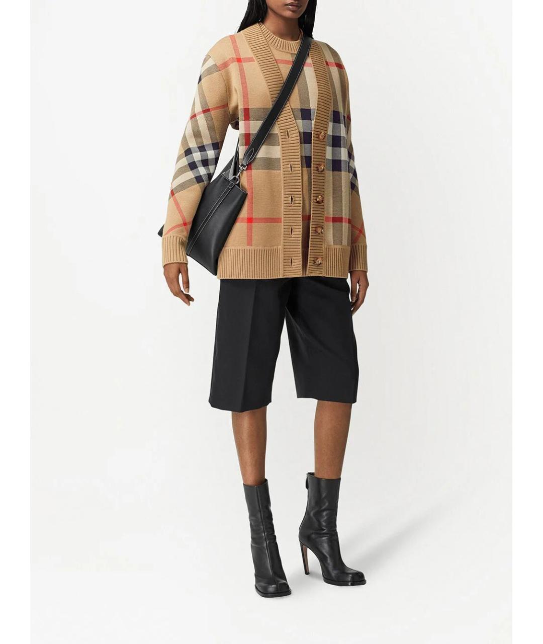 BURBERRY Коричневый полиэстеровый кардиган, фото 2