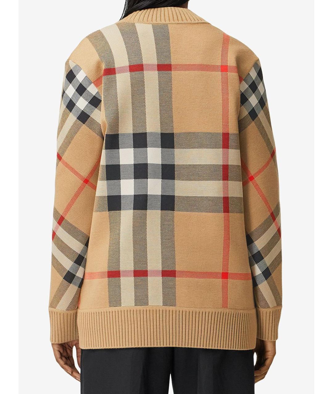 BURBERRY Коричневый полиэстеровый кардиган, фото 4