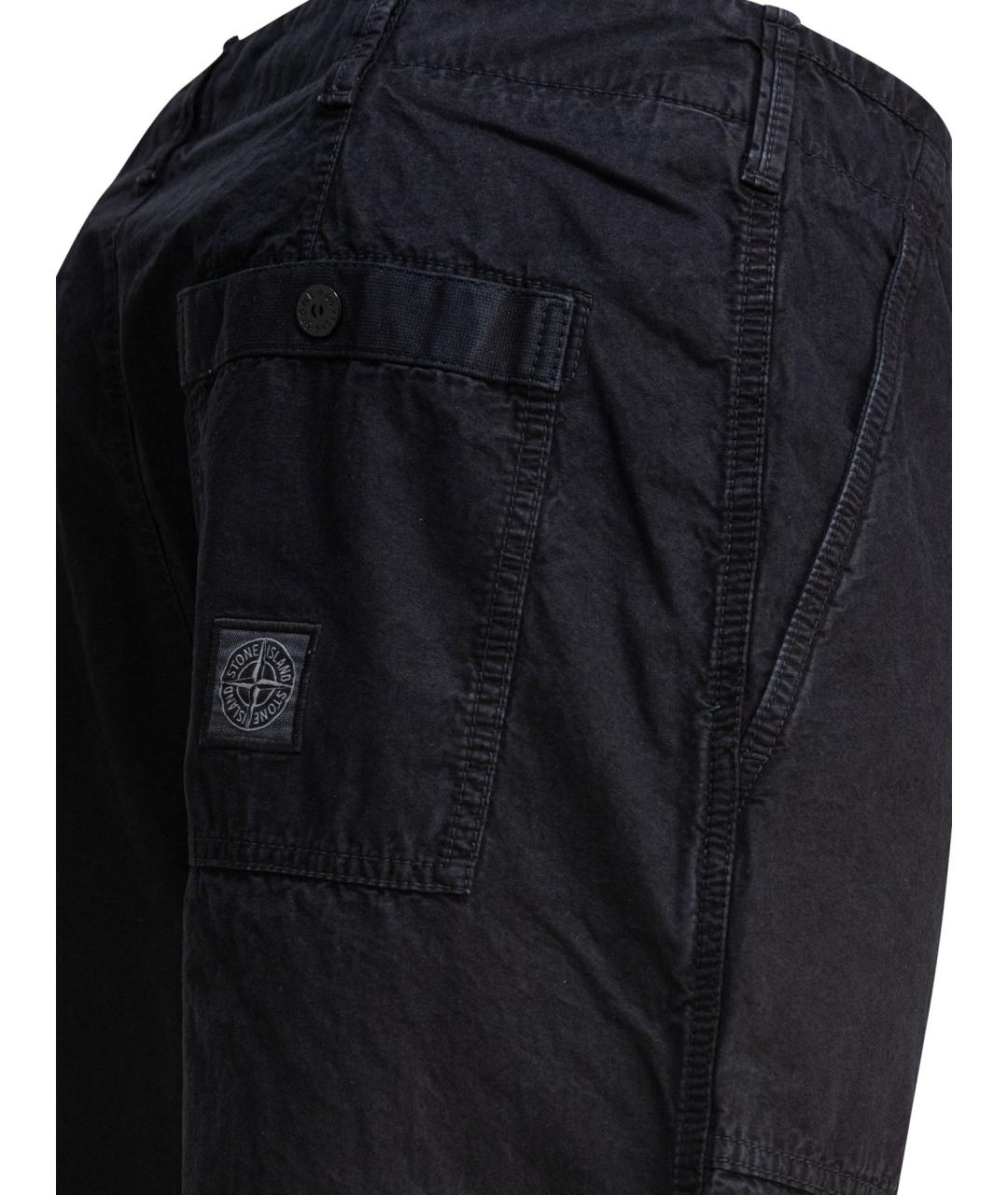 STONE ISLAND Темно-синие хлопковые повседневные брюки, фото 4