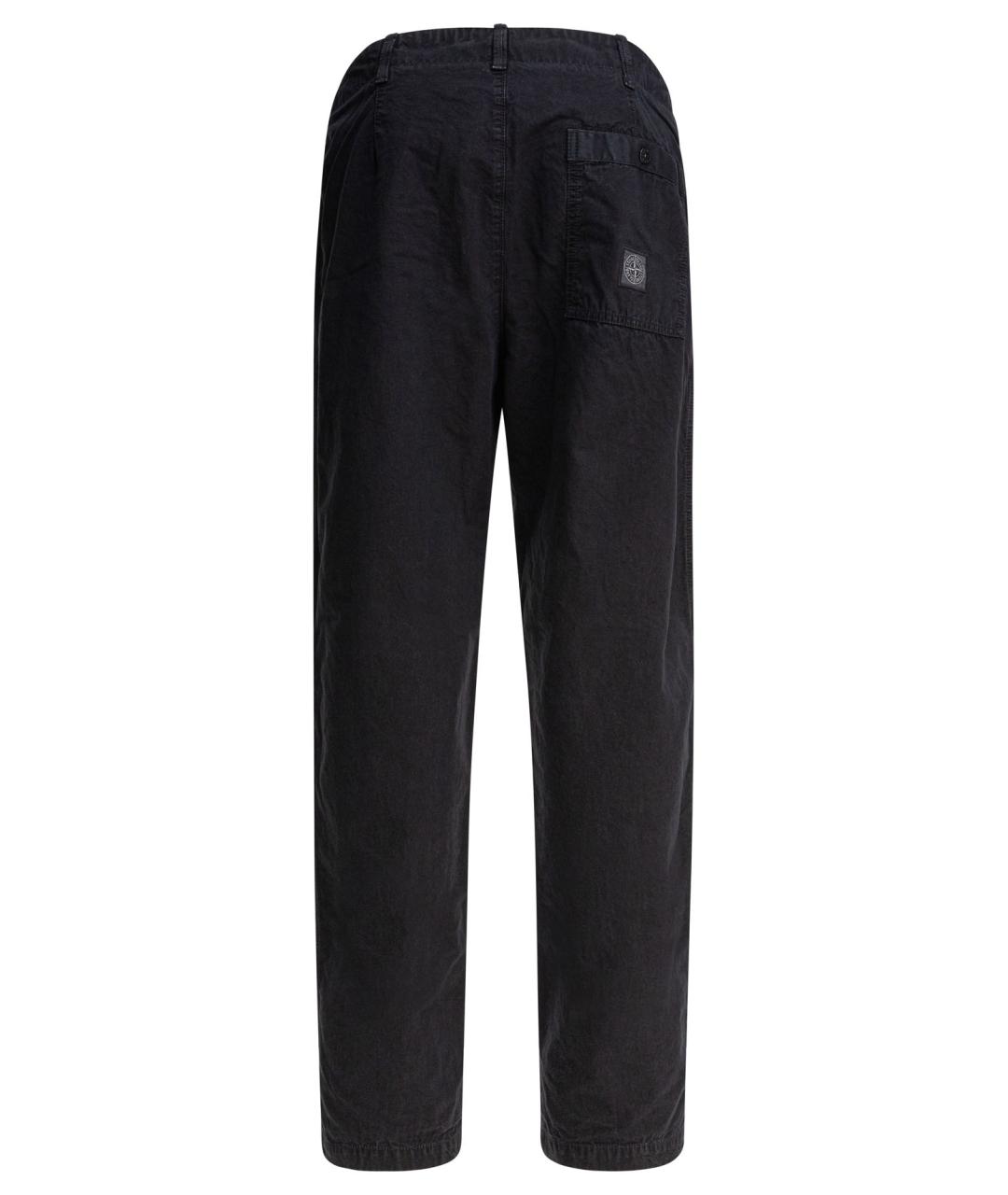 STONE ISLAND Темно-синие хлопковые повседневные брюки, фото 2