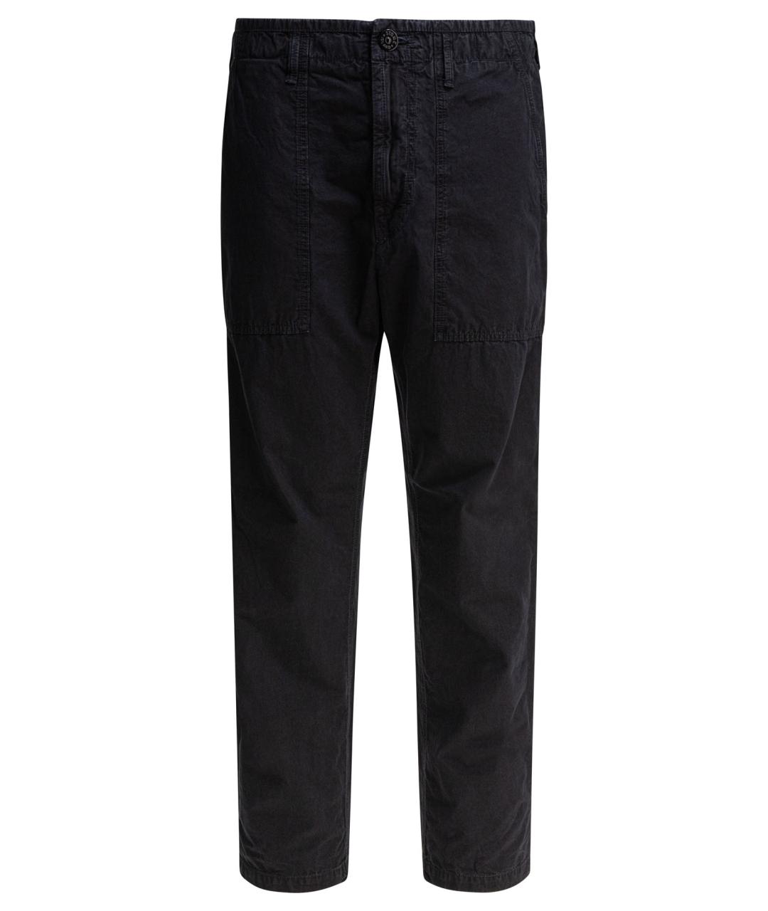 STONE ISLAND Темно-синие хлопковые повседневные брюки, фото 1