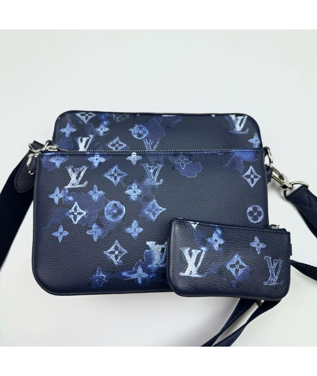 LOUIS VUITTON Темно-синяя кожаная сумка на плечо, фото 2