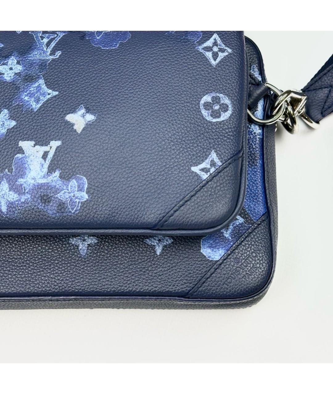 LOUIS VUITTON Темно-синяя кожаная сумка на плечо, фото 3