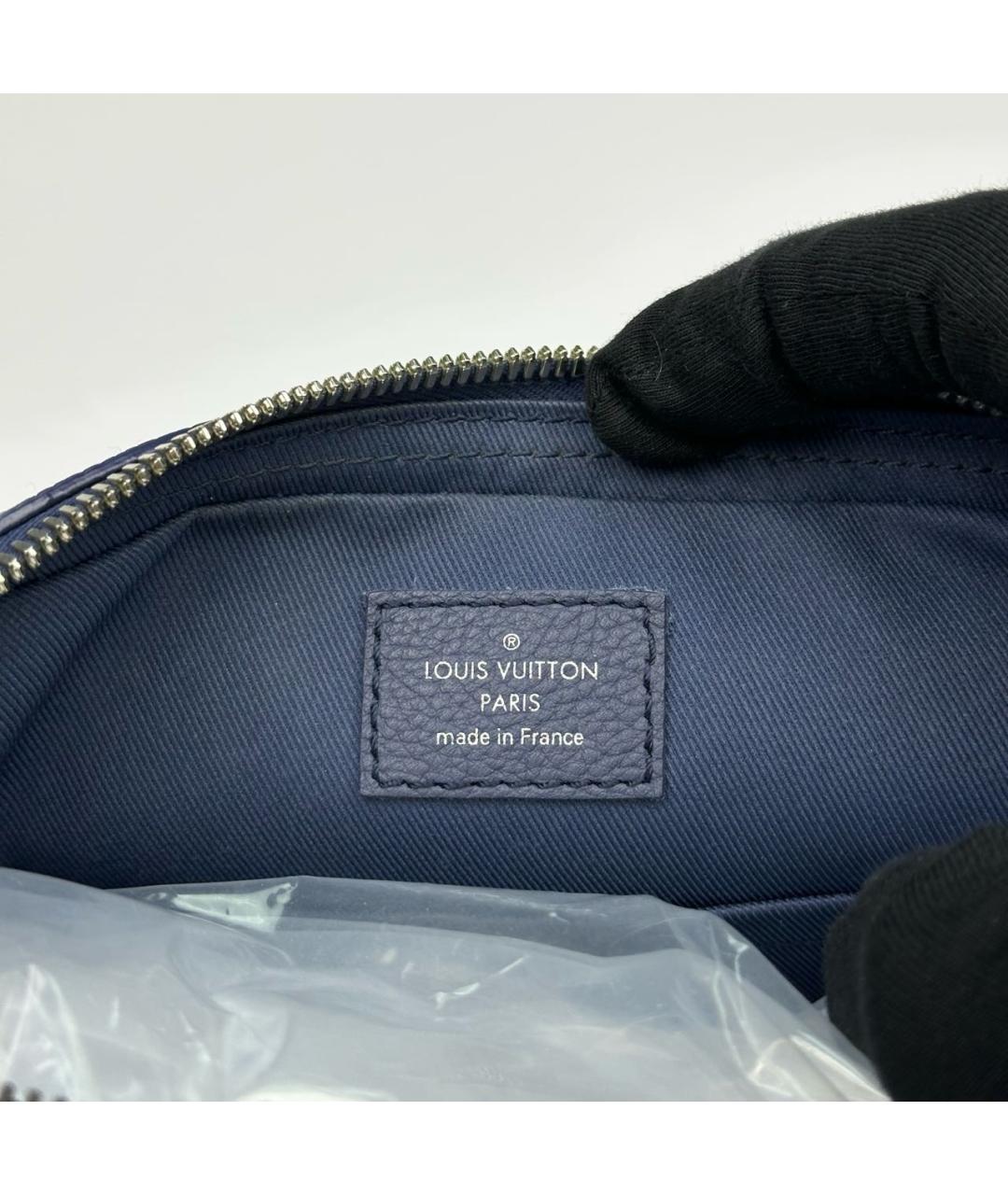 LOUIS VUITTON Темно-синяя кожаная сумка на плечо, фото 5