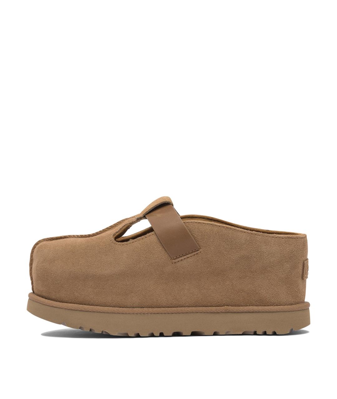 UGG AUSTRALIA Бежевые кожаные сабо, фото 3