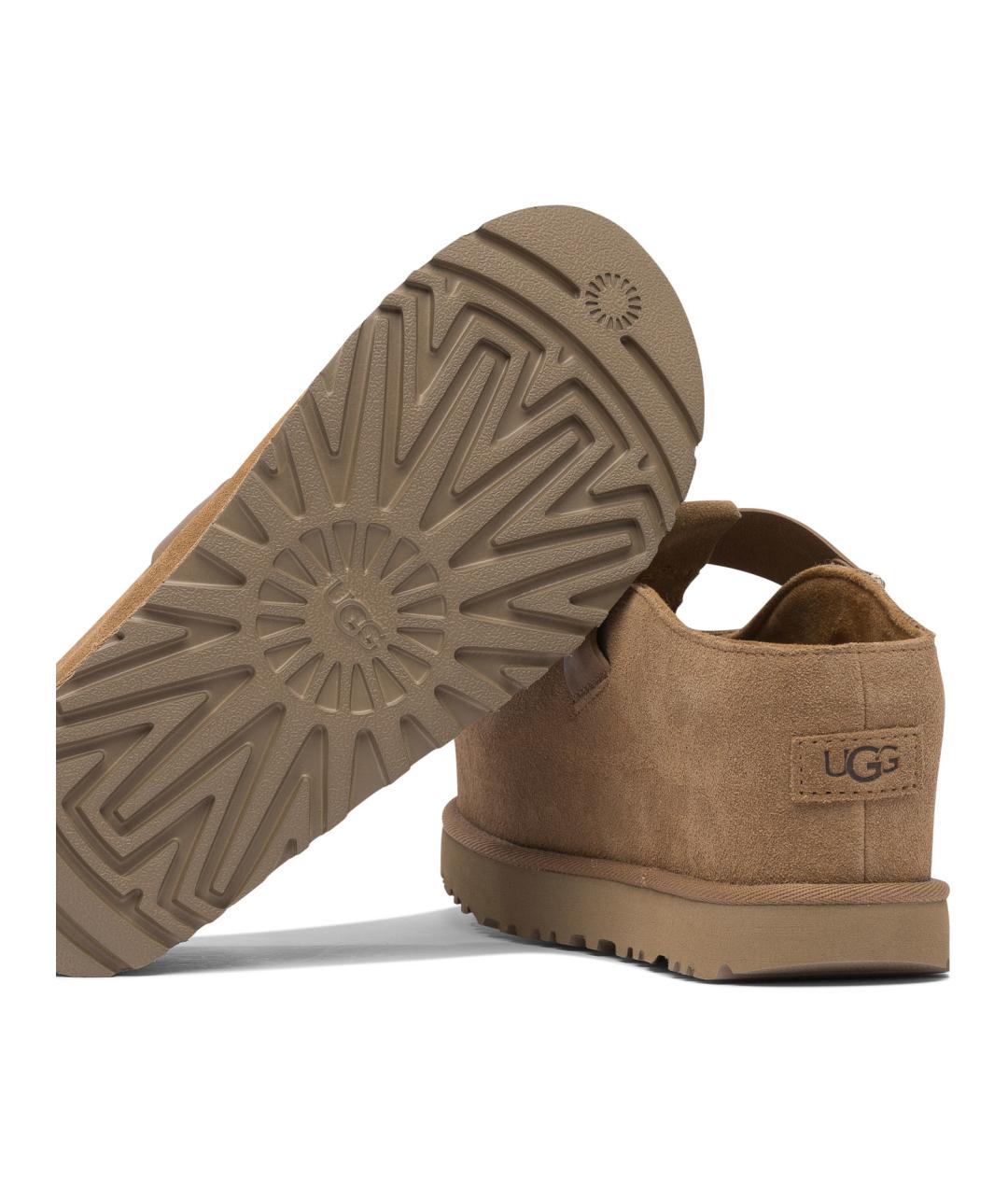 UGG AUSTRALIA Бежевые кожаные сабо, фото 5