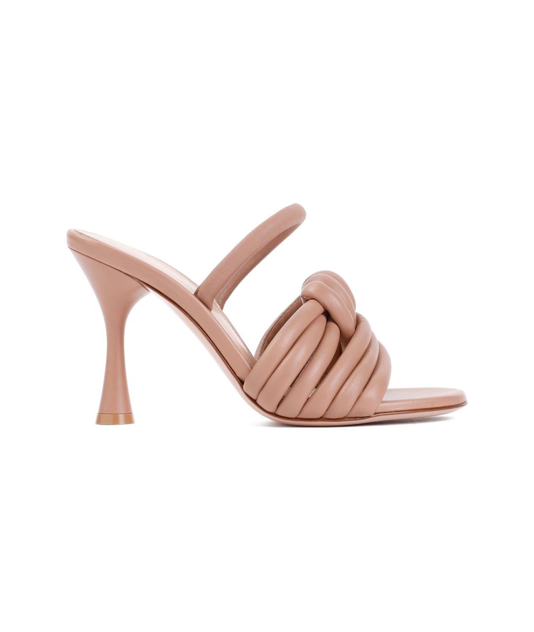 GIANVITO ROSSI Бежевые кожаные мюли, фото 1