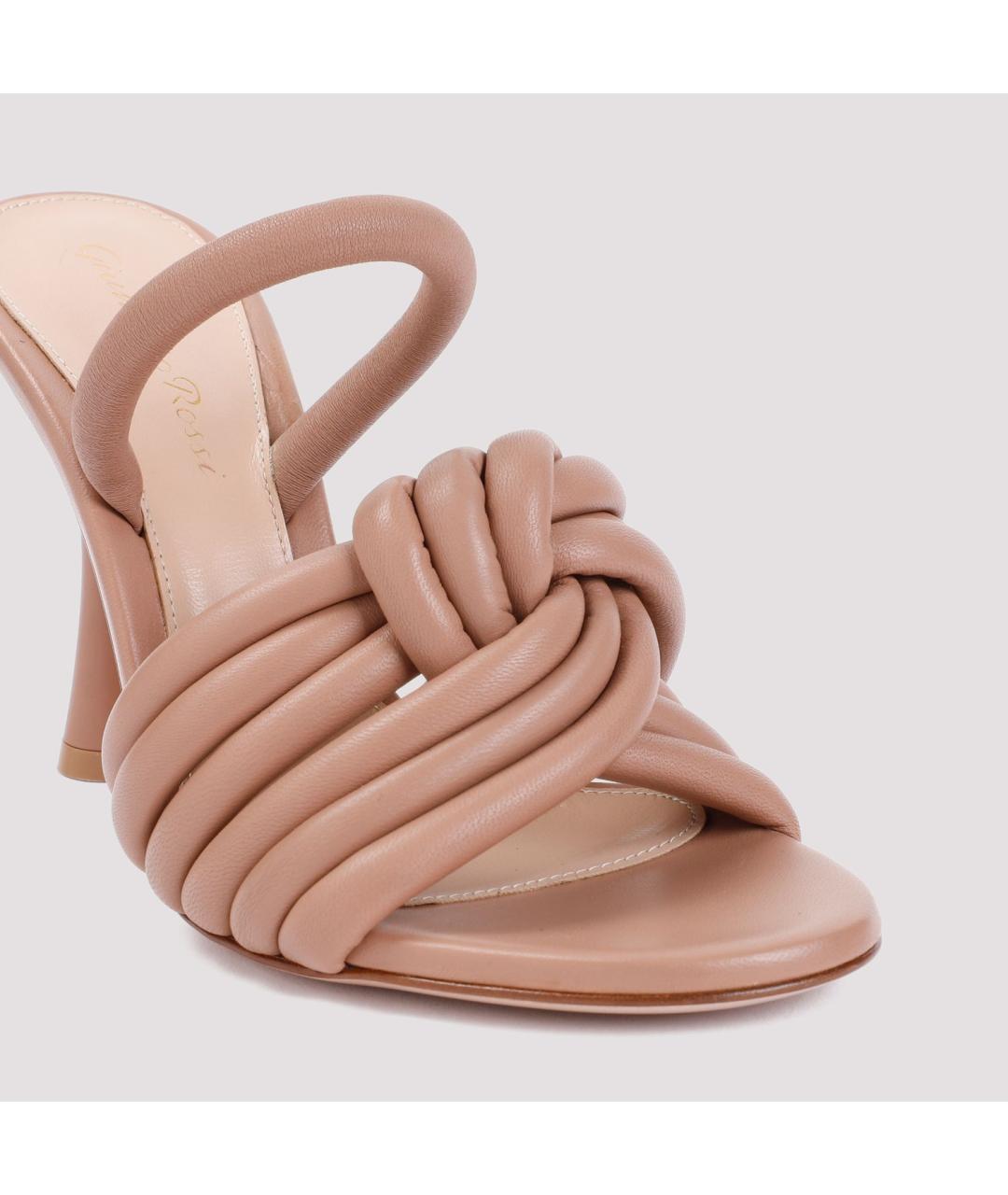 GIANVITO ROSSI Бежевые кожаные мюли, фото 5