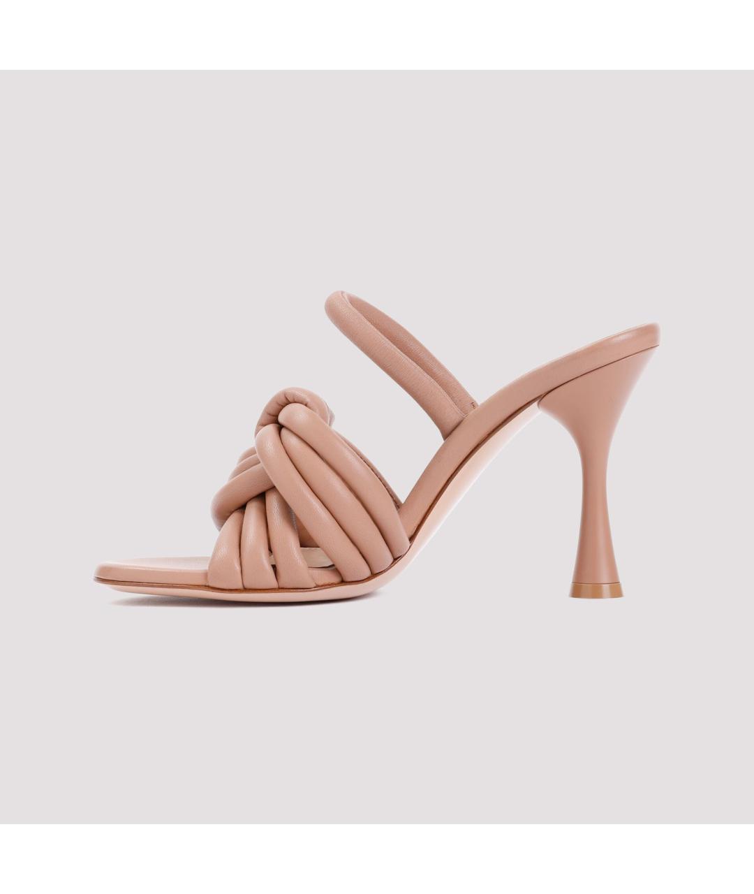 GIANVITO ROSSI Бежевые кожаные мюли, фото 3