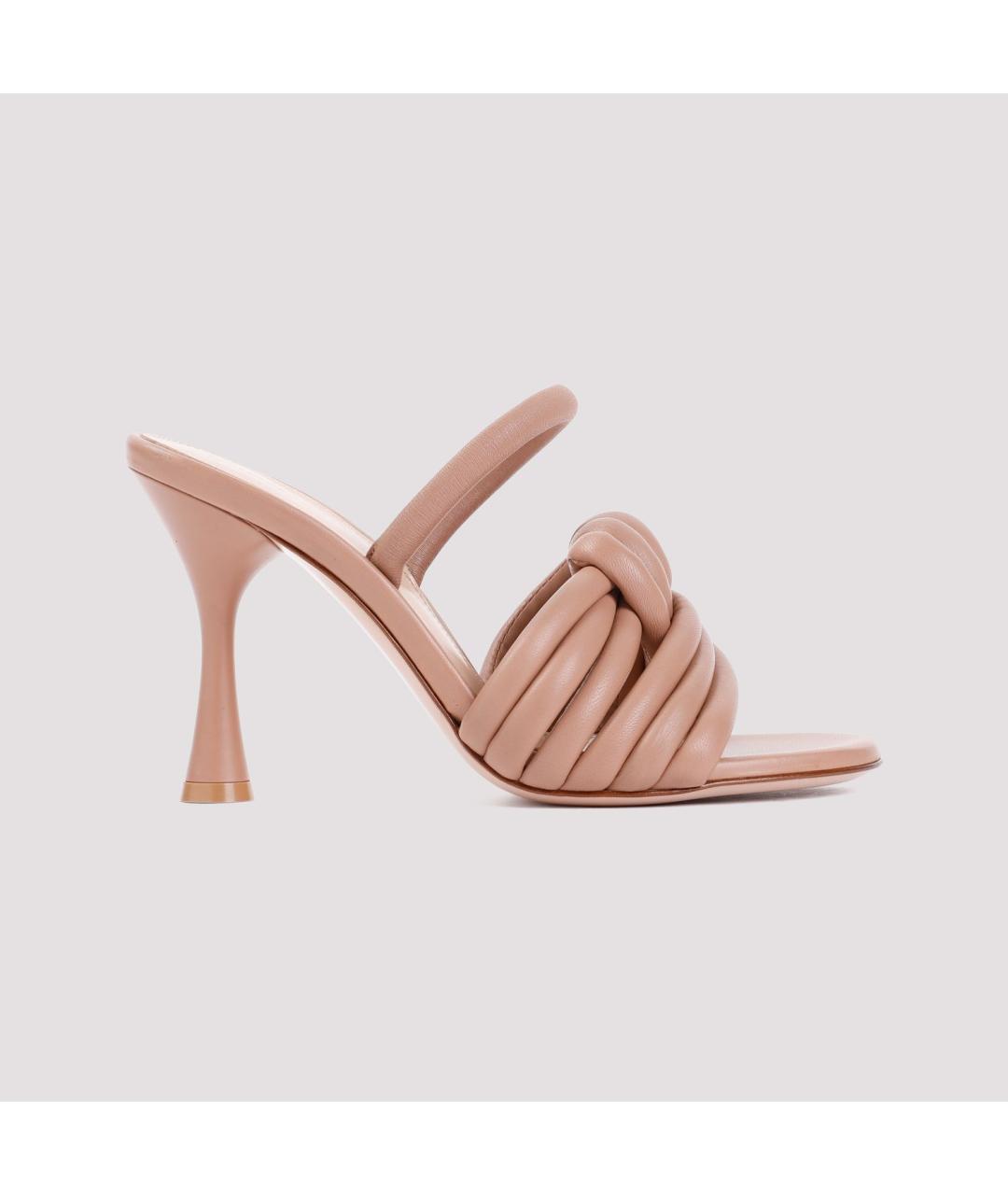 GIANVITO ROSSI Бежевые кожаные мюли, фото 2