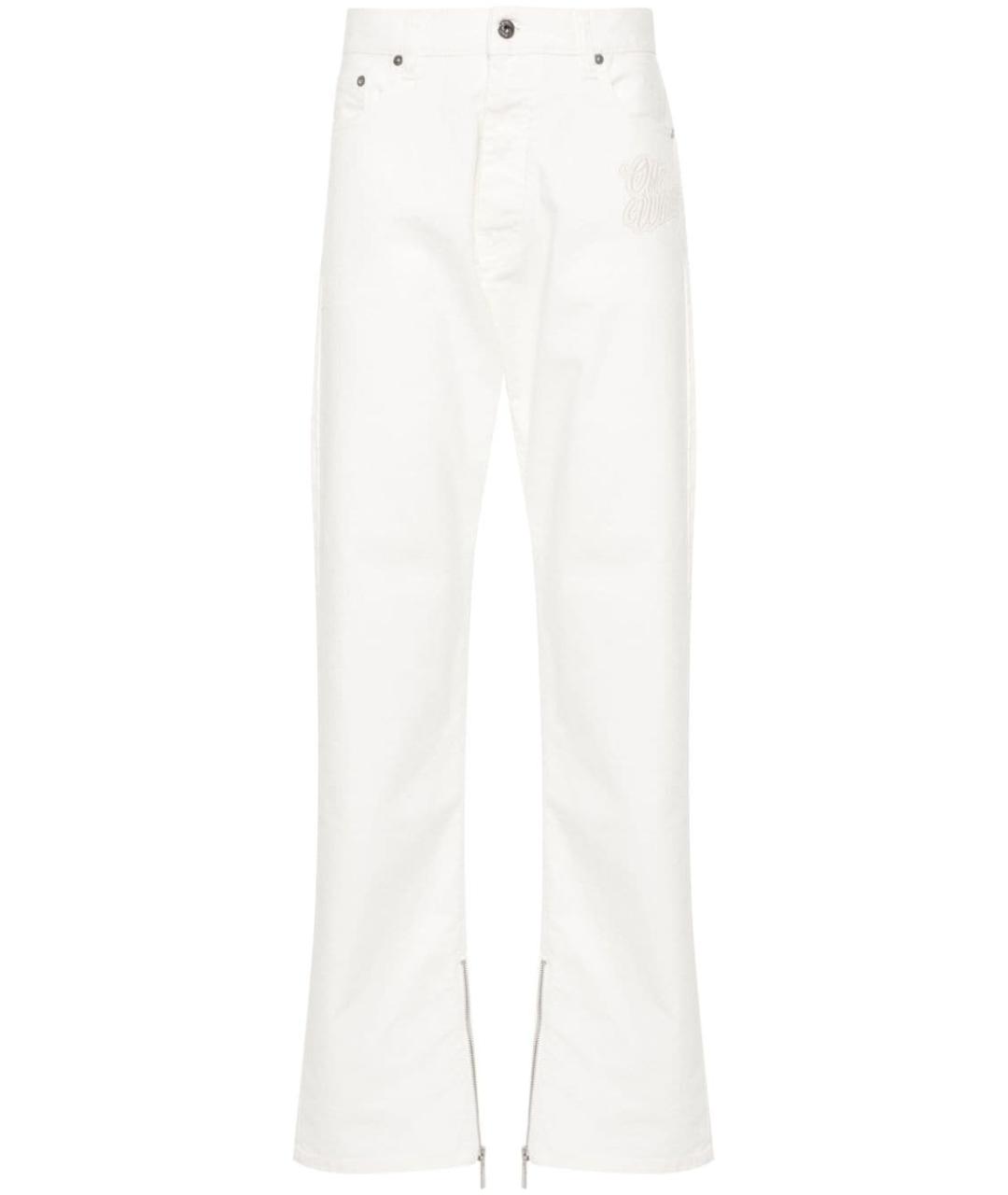 OFF-WHITE Белые хлопковые повседневные брюки, фото 1