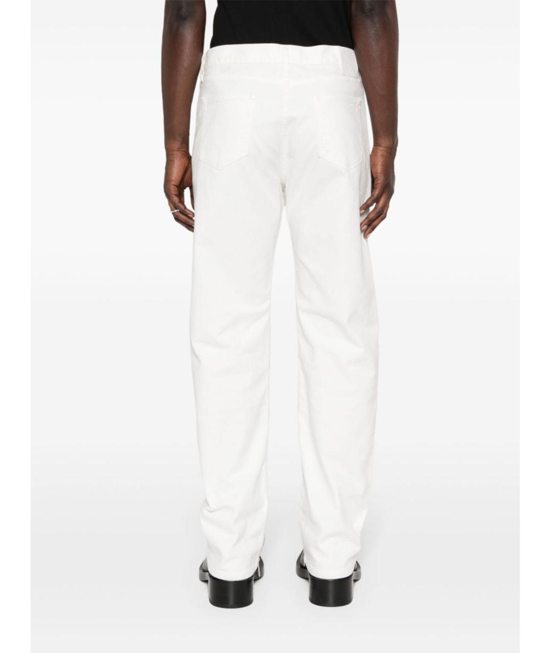 OFF-WHITE Белые хлопковые повседневные брюки, фото 4