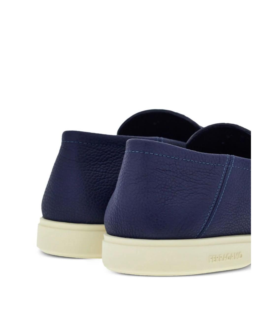 FERRAGAMO Синие кожаные лоферы, фото 2