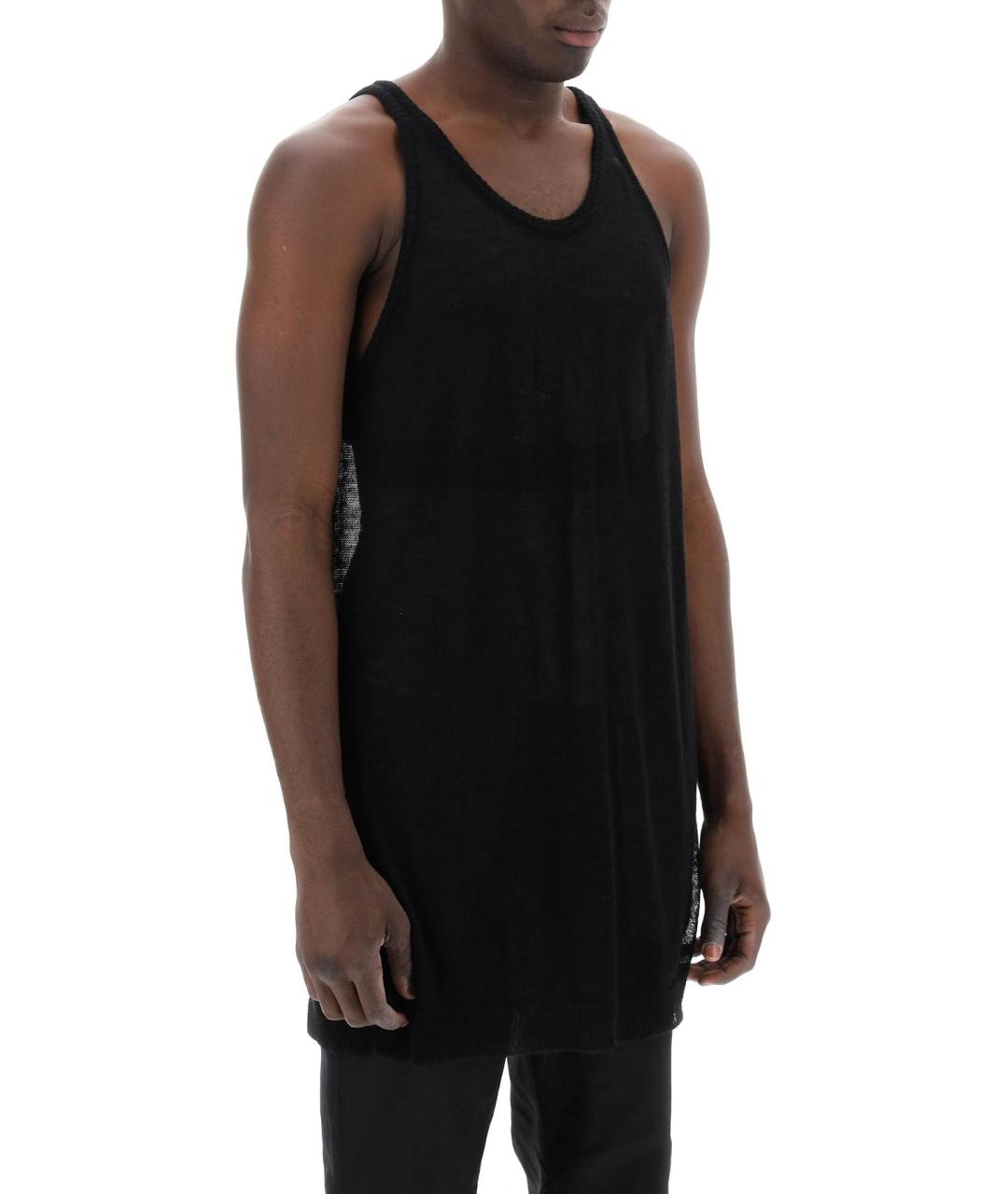 RICK OWENS Черная вискозная майка, фото 2