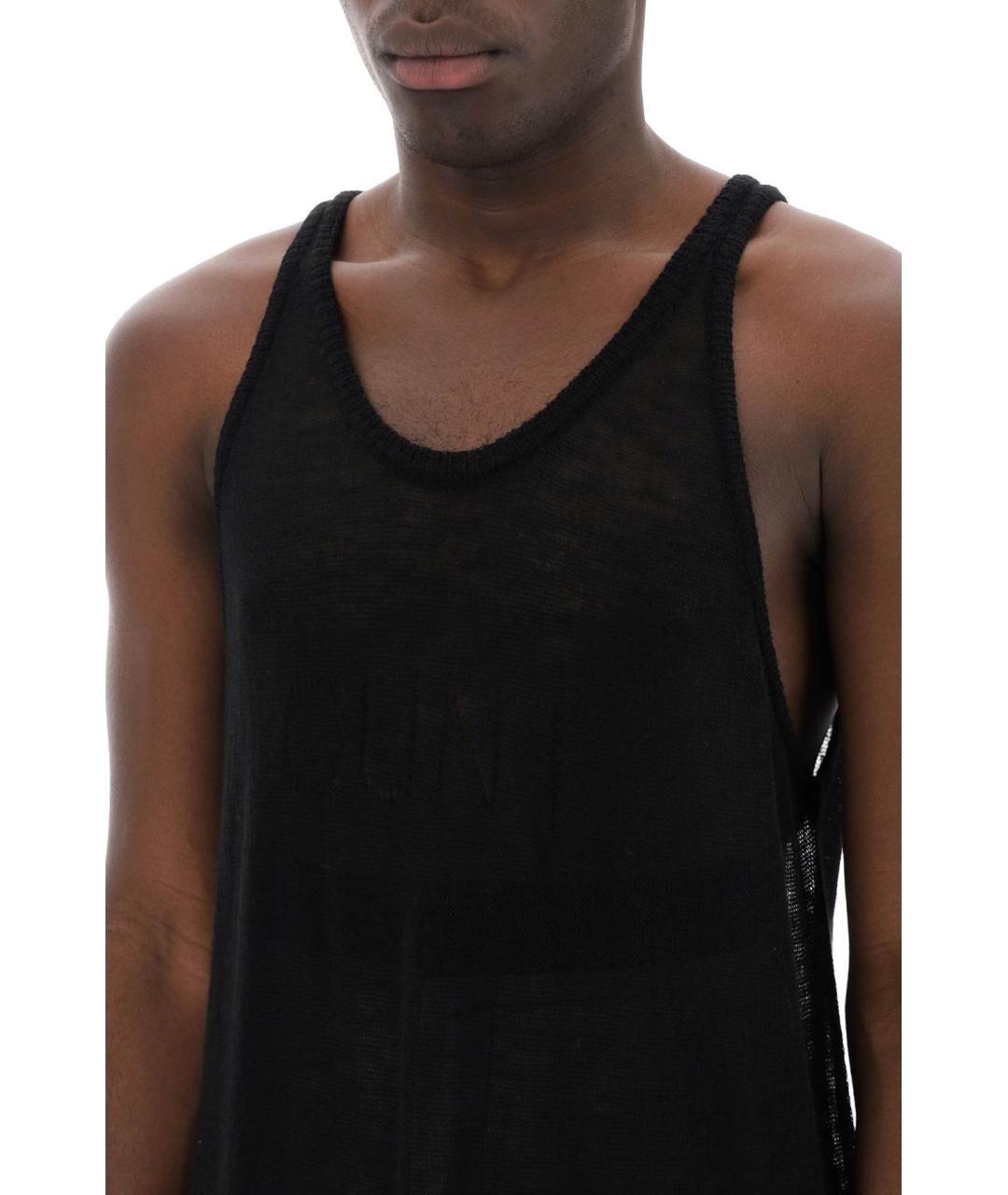 RICK OWENS Черная вискозная майка, фото 4