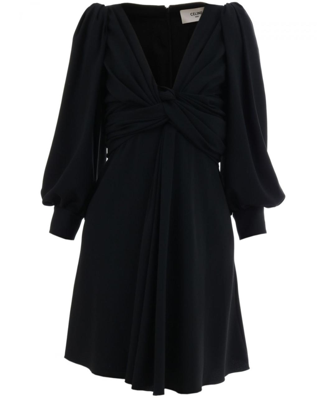CELINE Черное ацетатное повседневное платье, фото 1