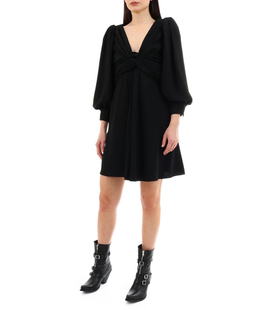 CELINE Черное ацетатное повседневное платье, фото 3