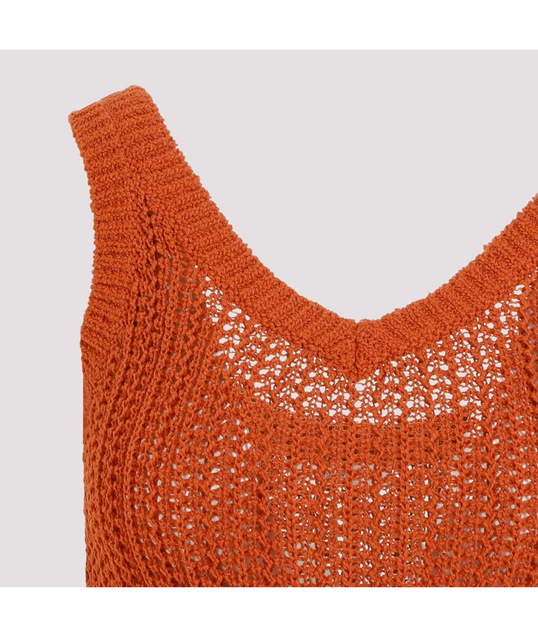 MAX MARA Оранжевая хлопковая майка, фото 4