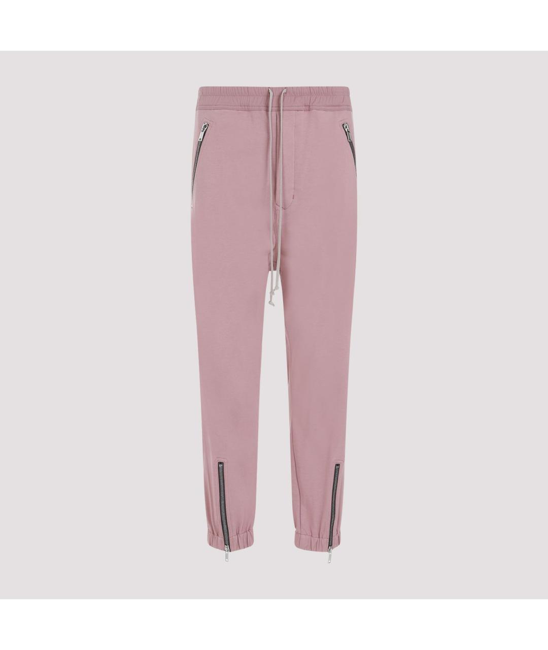 RICK OWENS Розовые хлопковые повседневные брюки, фото 2