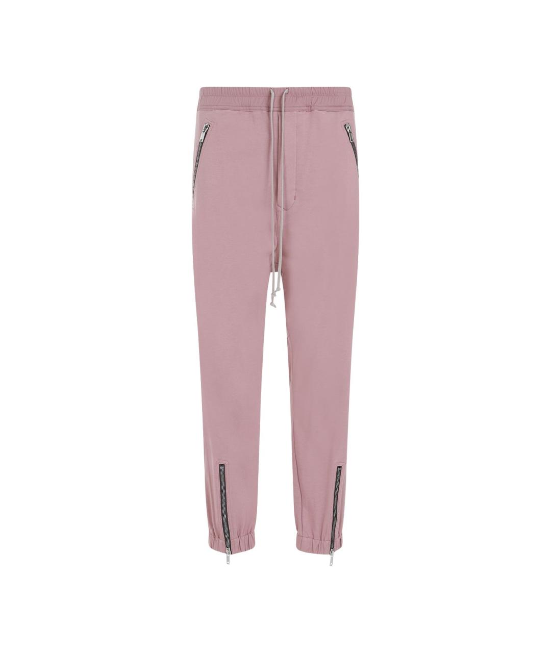 RICK OWENS Розовые хлопковые повседневные брюки, фото 1