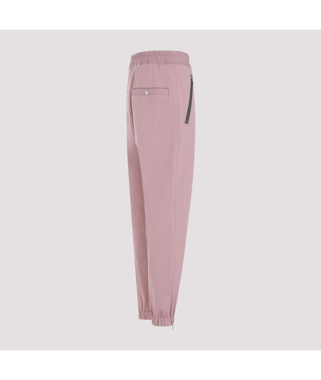 RICK OWENS Розовые хлопковые повседневные брюки, фото 4
