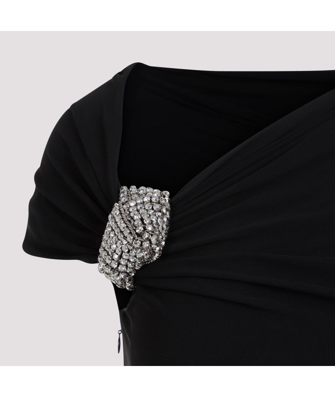 ALEXANDER MCQUEEN Черное вискозное повседневное платье, фото 3