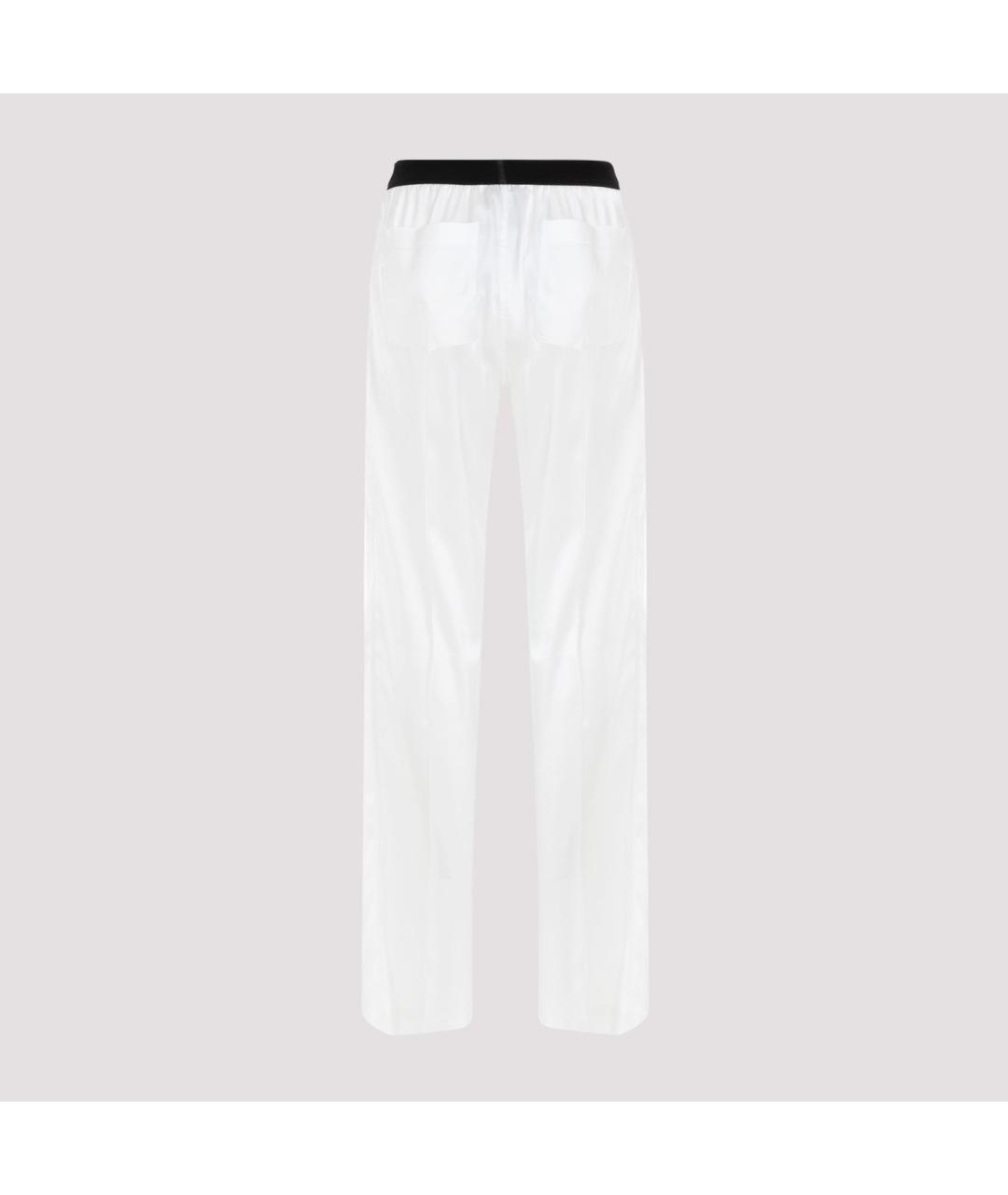 TOM FORD Белые шелковые прямые брюки, фото 3