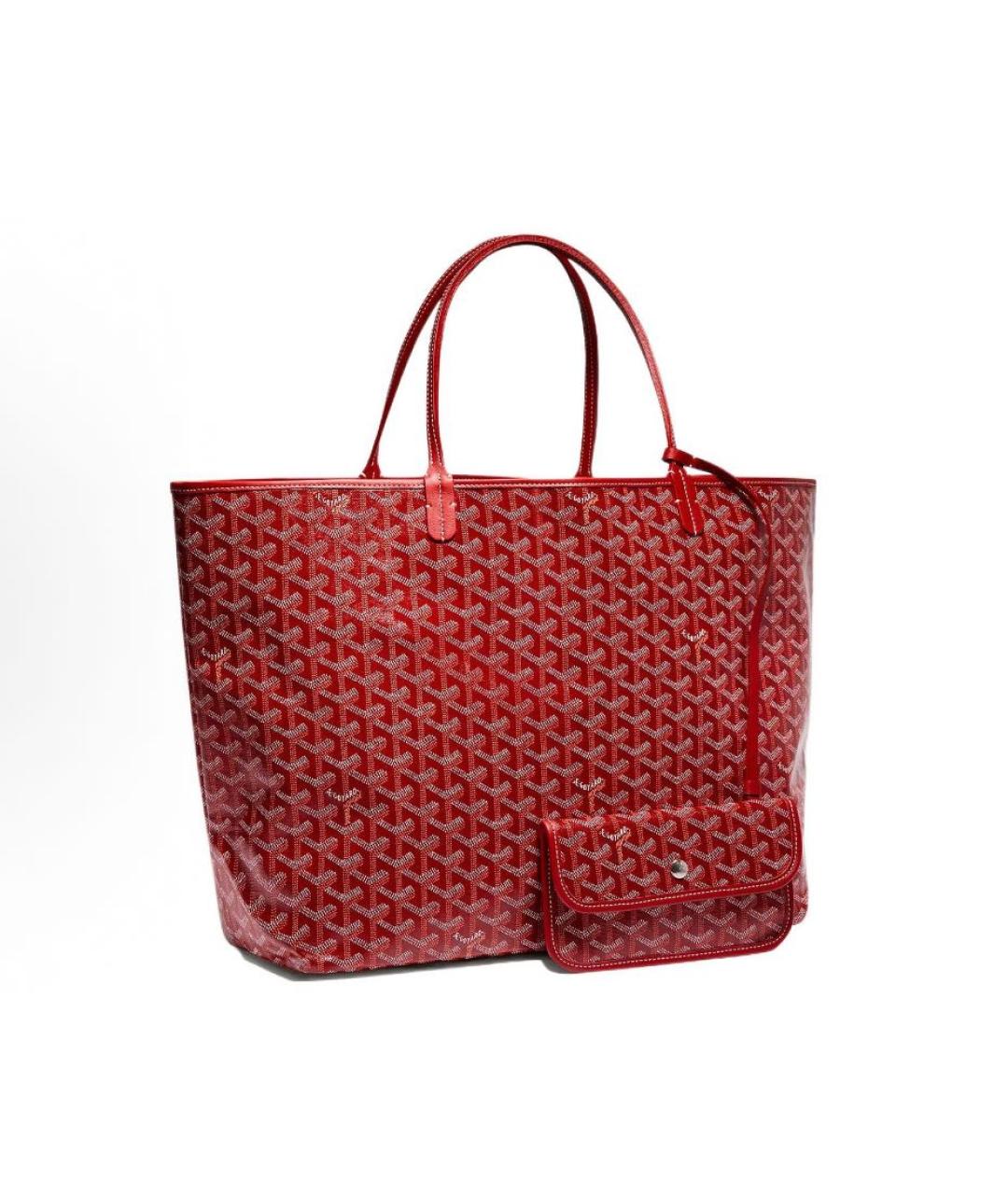 GOYARD Красная кожаная сумка тоут, фото 6
