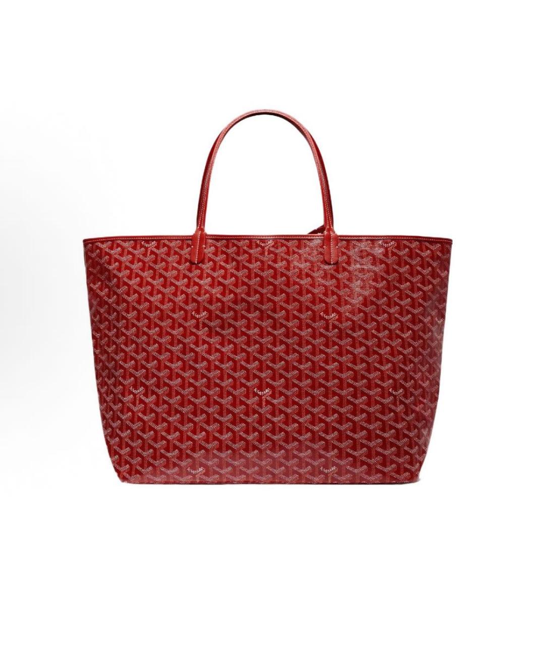 GOYARD Красная кожаная сумка тоут, фото 2