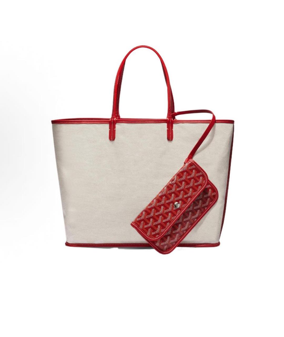 GOYARD Красная кожаная сумка тоут, фото 3
