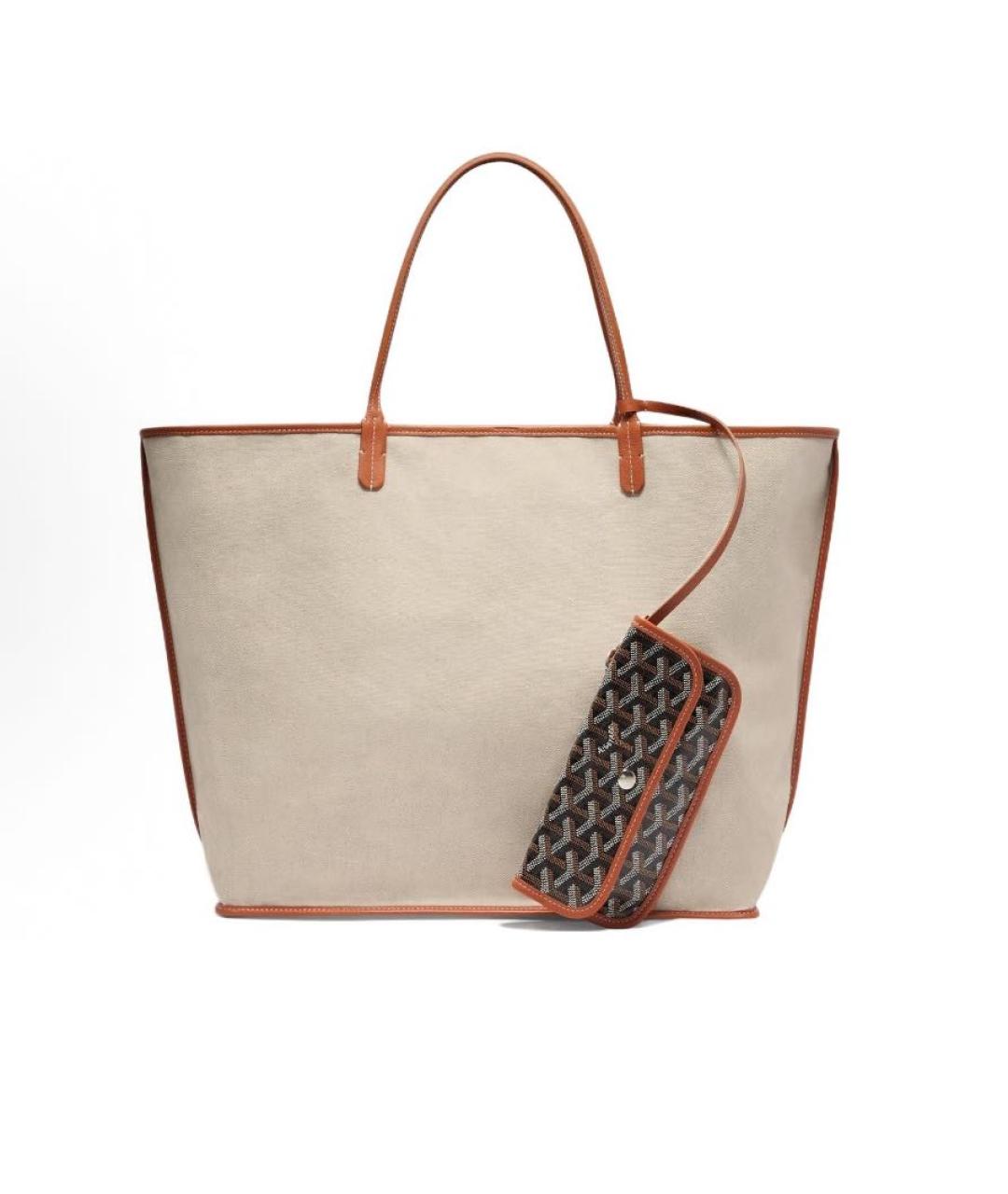 GOYARD Коричневая кожаная сумка тоут, фото 3