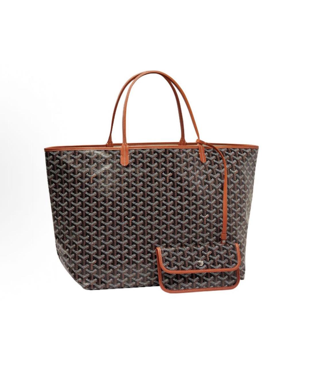 GOYARD Коричневая кожаная сумка тоут, фото 6
