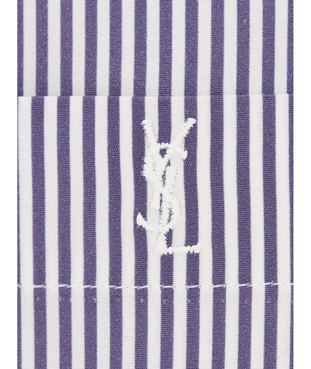 SAINT LAURENT Фиолетовая шелковая кэжуал рубашка, фото 3