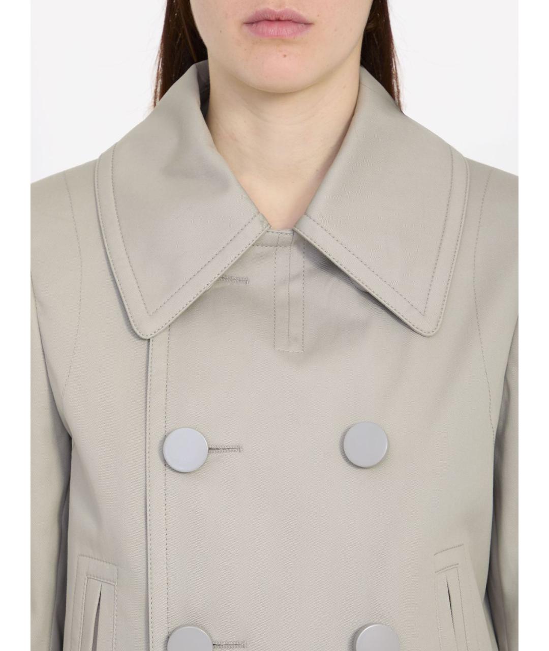 BOTTEGA VENETA Бежевое хлопковое пальто, фото 5
