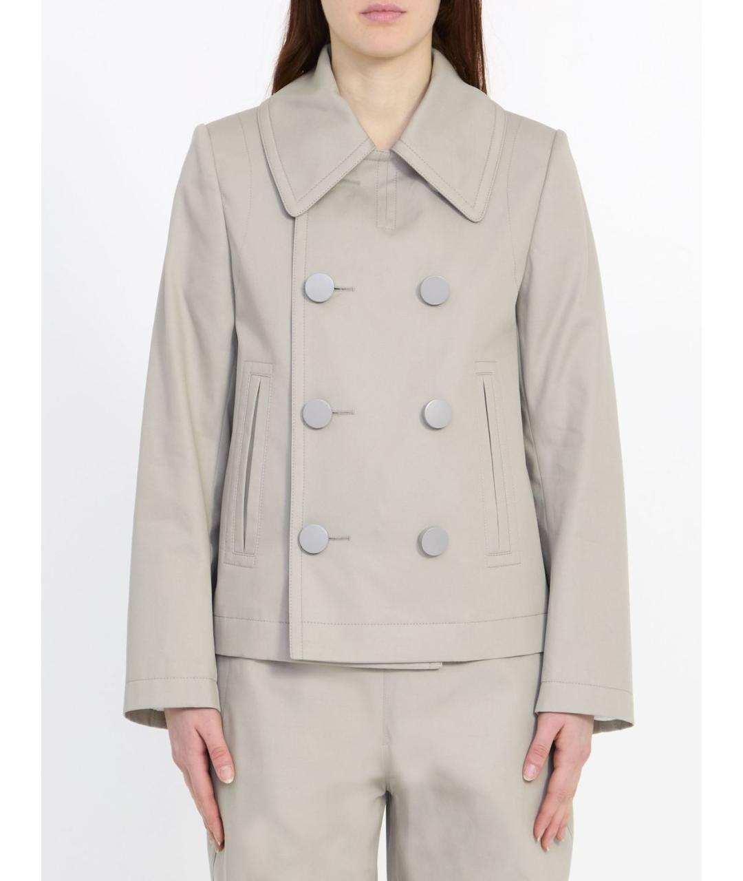 BOTTEGA VENETA Бежевое хлопковое пальто, фото 4