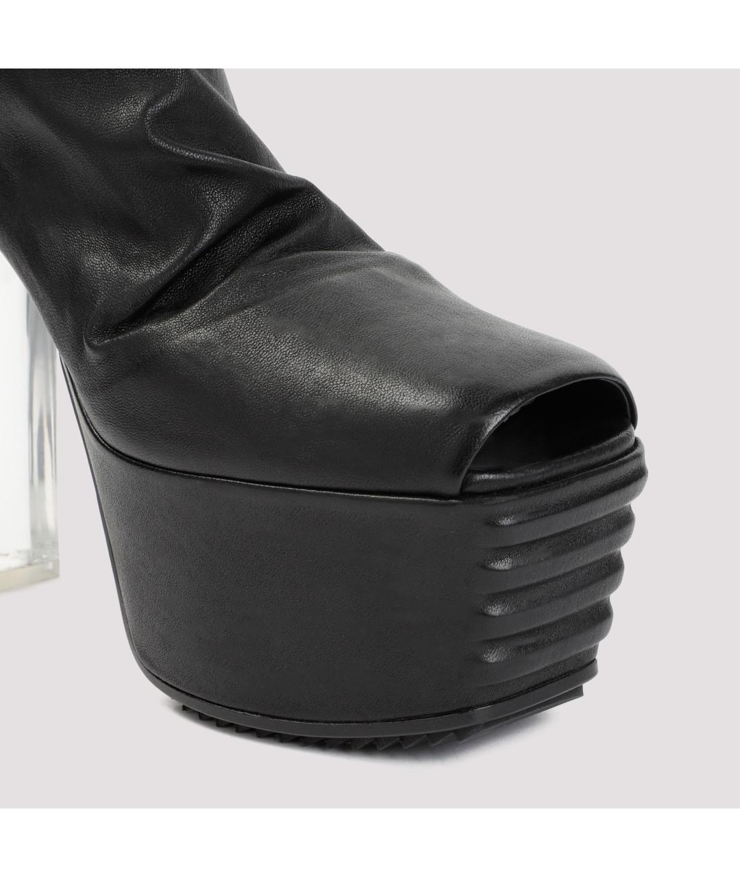 RICK OWENS Черные кожаные ботинки, фото 5