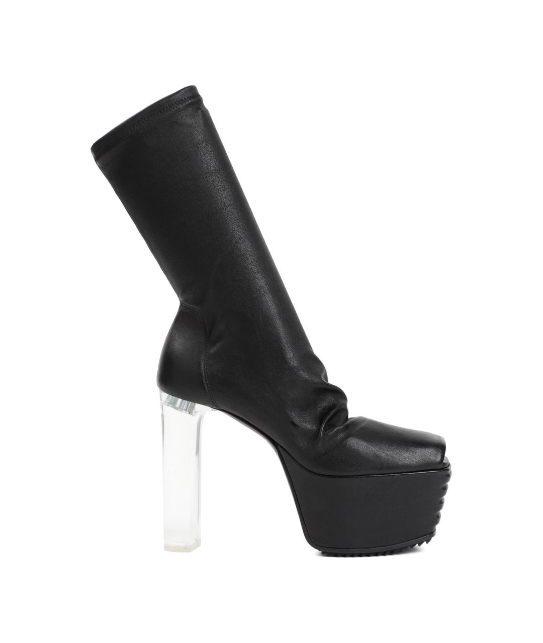 RICK OWENS Черные кожаные ботинки, фото 1