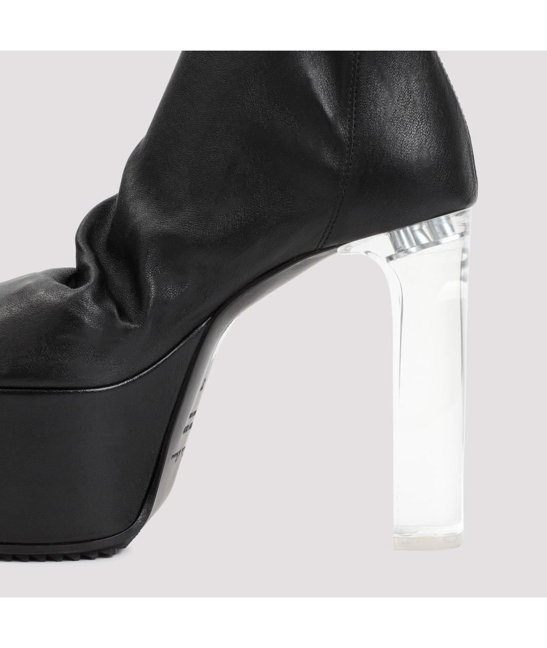 RICK OWENS Черные кожаные ботинки, фото 4