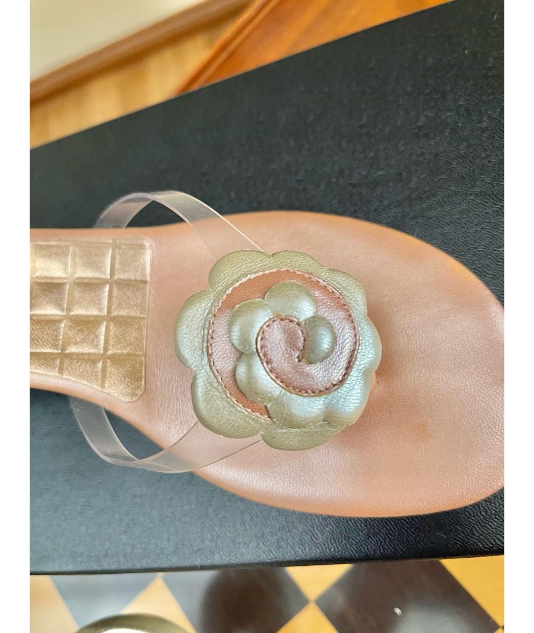 CHANEL Розовые кожаные босоножки, фото 2
