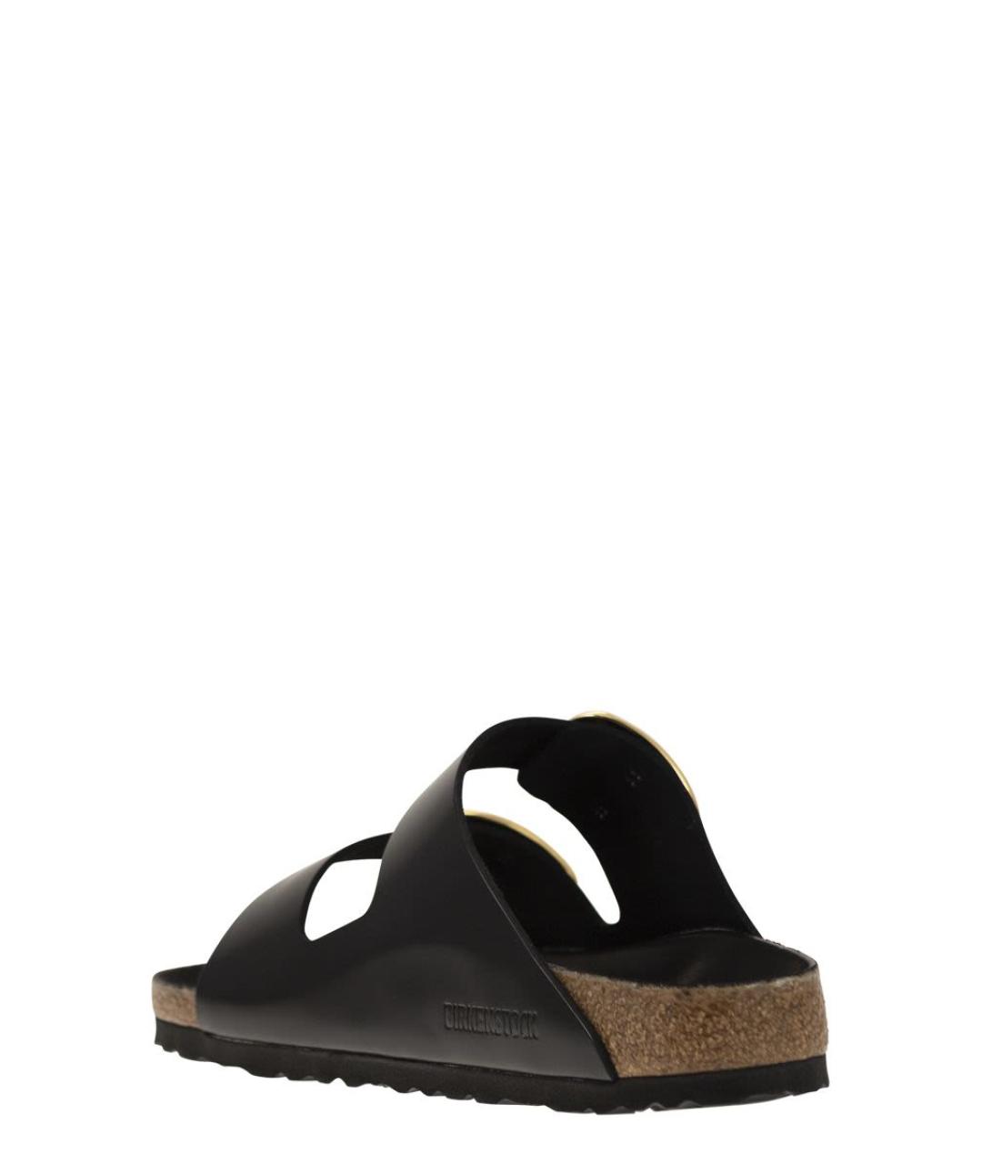 BIRKENSTOCK Черные кожаные шлепанцы, фото 3