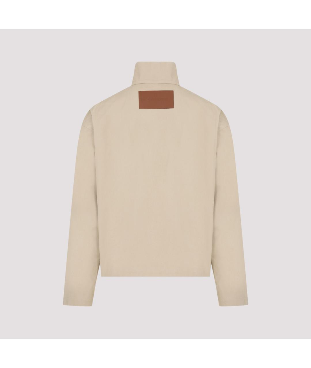 JIL SANDER Бежевая хлопковая куртка, фото 3