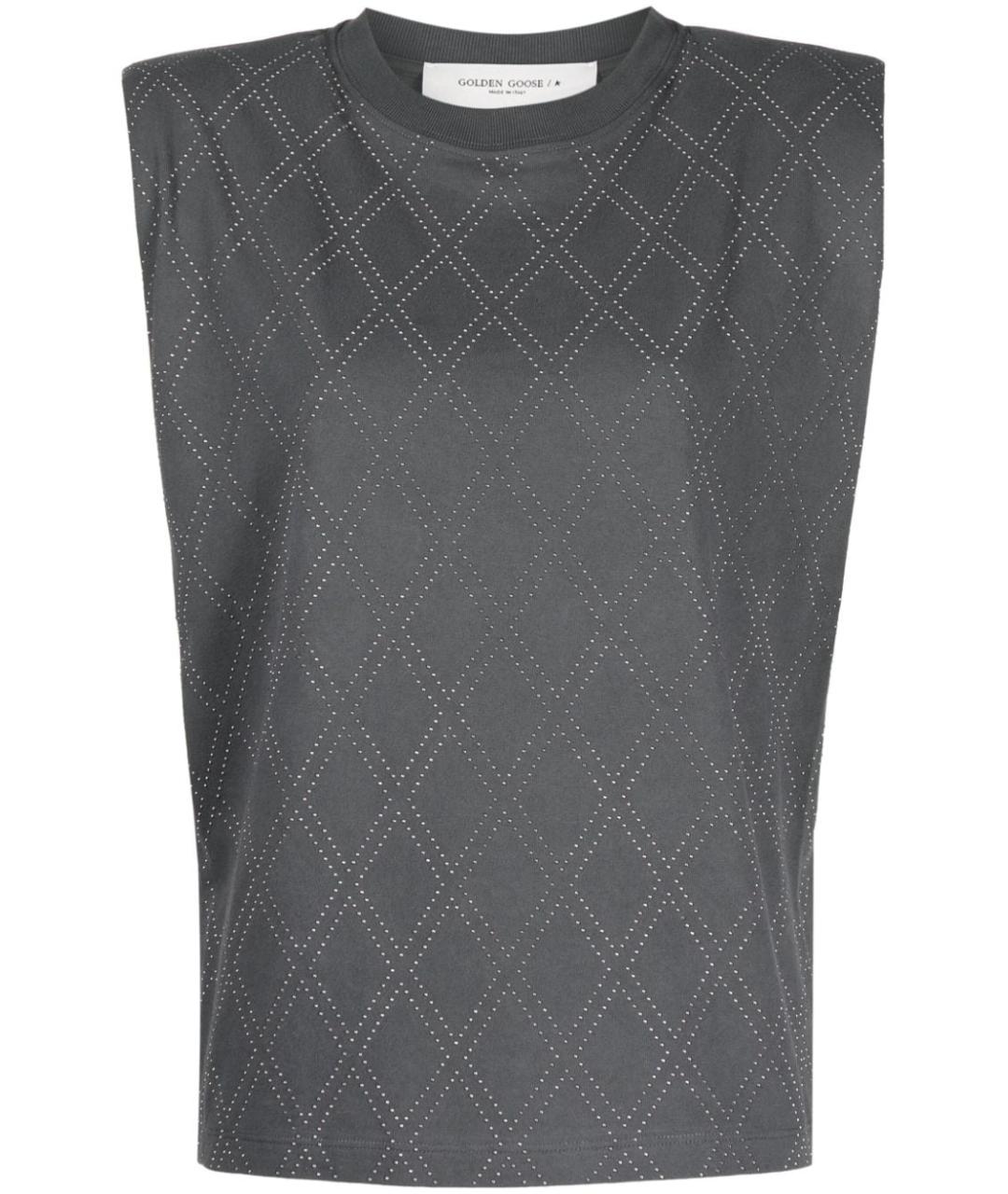 GOLDEN GOOSE DELUXE BRAND Серая хлопковая футболка, фото 1