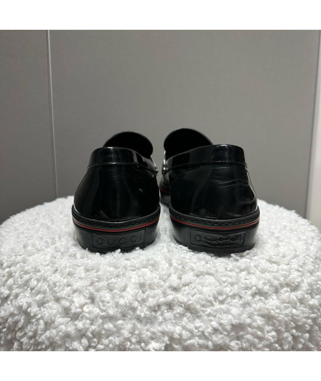 GUCCI Черные лоферы из лакированной кожи, фото 4