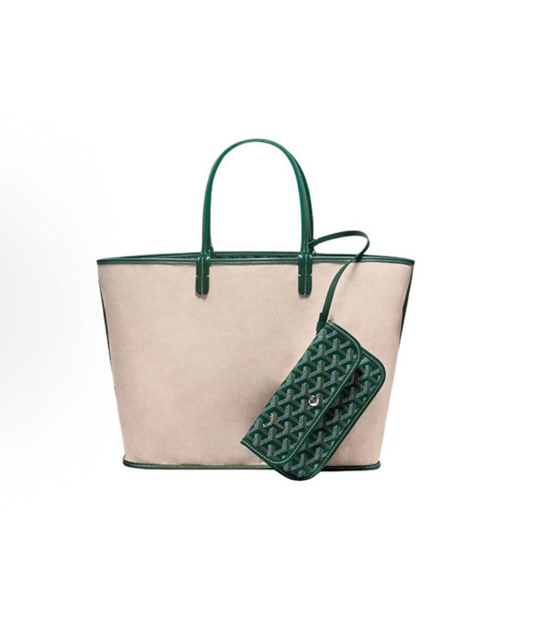 GOYARD Зеленая сумка тоут, фото 3