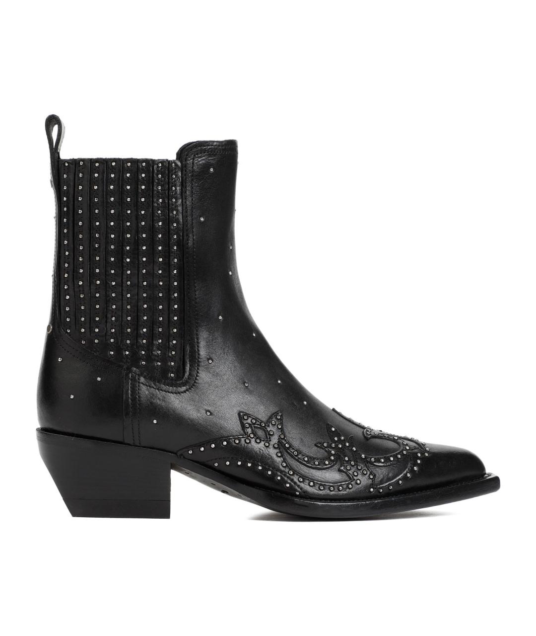 GOLDEN GOOSE DELUXE BRAND Черные кожаные ботинки, фото 1