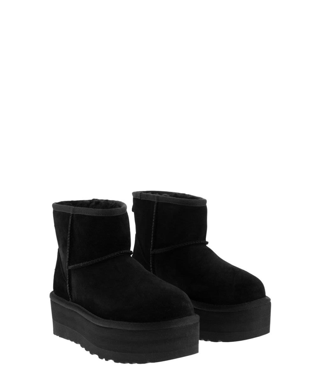 UGG AUSTRALIA Черные нубуковые ботинки, фото 4