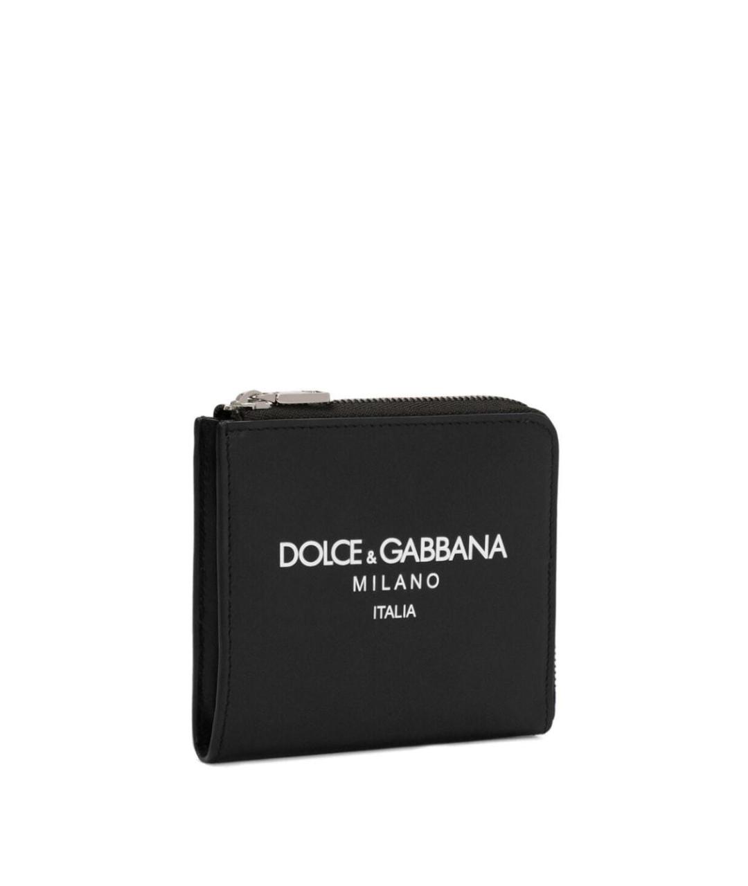 DOLCE&GABBANA Черный кожаный кошелек, фото 3